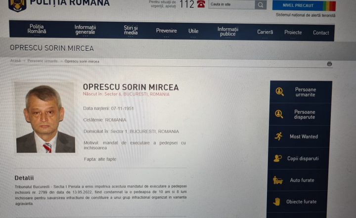 Sorin Oprescu dat în urmărire generală. A fugit din țară după ce a fost condamnat la 10 ani de închisoare 1