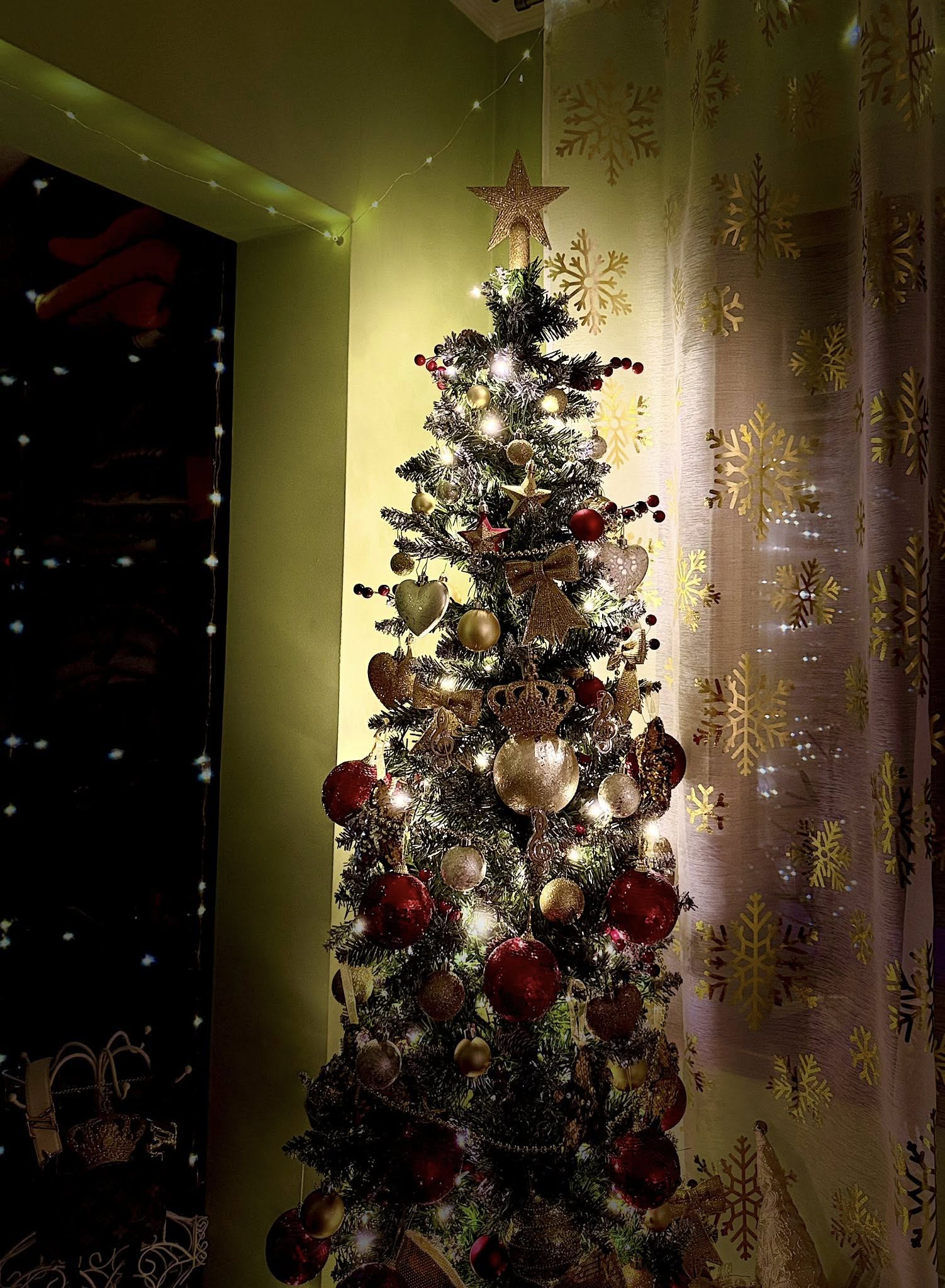 Casa Minodorei arată ca la Târgul de Crăciun: brad spectaculos, Moși peste tot și mult aur în decor: „În vârful bradului să las căciulița sau steaua?” 3