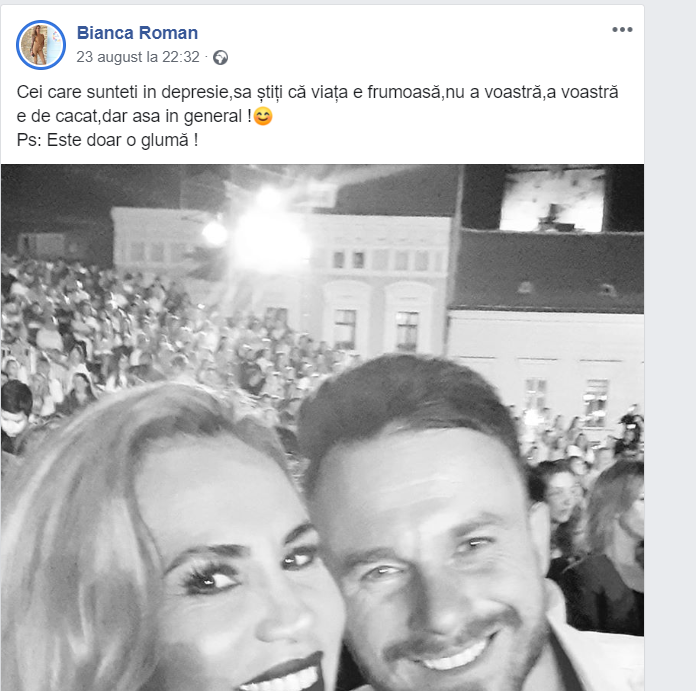 Brașov. Bianca Roman explică de ce a râs de românii aflați în depresie. „Mesajul pe care l-am postat pe 23 august este ...” 2