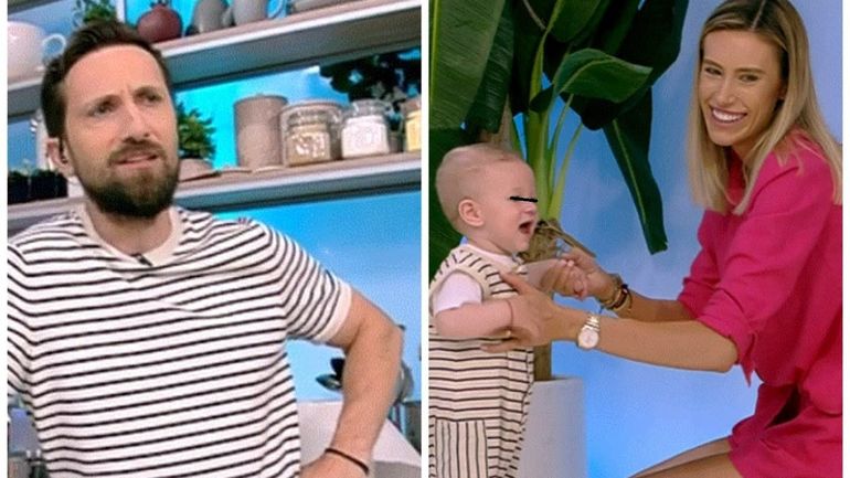 Reacția lui Dani Oțil când fiul său a apărut în emisiune, cu Gabriela Prisăcariu. Prima apariție la TV a lui Tiago 1